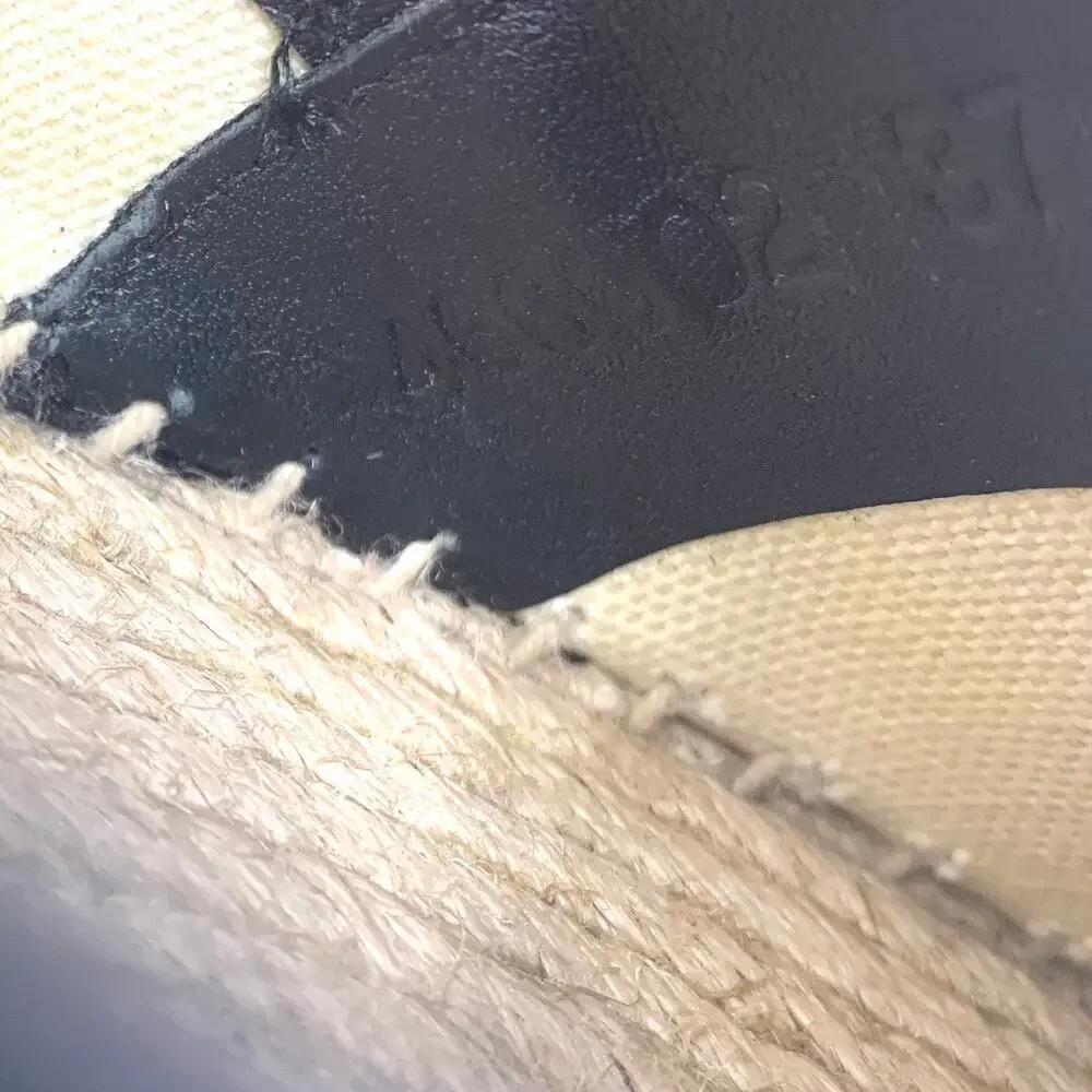 Gucci GG Supreme Monogram Canvas Espadrille Flats Black Size 37